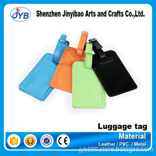 Stock 4 colors custom nice leather type rectangle travel luggage tags named tags for promotion